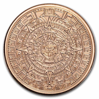 Měděná medaile 1 oz Aztécký kalendář 