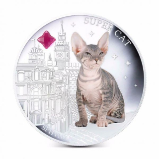 Stříbrná mince 1 oz Kočka Sphynx Kočky a Psi 2013 Kolorovaná Proof