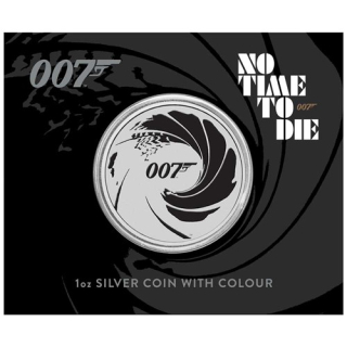 Stříbrná mince 1 oz James Bond 007 2022 Kolorovaná černá v kartě