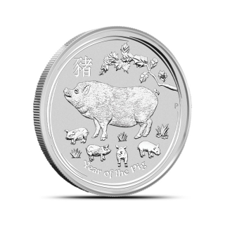 Stříbrná mince 1/2 oz Vepř Lunární série II 2019