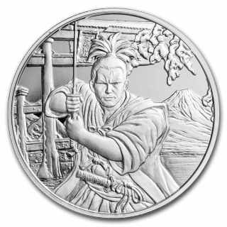 Stříbrná mince 1 oz Samurai Ancient Warriors 2022 BU