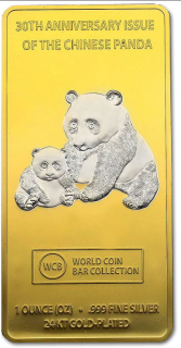 Stříbrná mince 1 oz Panda The world coin Bar collection 2012 Pozlacená 