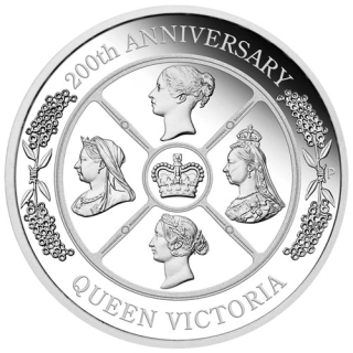 Stříbrná mince 1 oz 200. výročí královny Victorie 2019