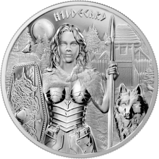 Stříbrná mince 1 oz Valkyries Hildegard 2022 BU