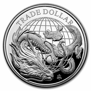 Stříbrná mince 1 oz ChinseTrade Dollar 2021 BU