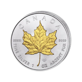 Stříbrná mince 1 oz Maple Leaf 2023 Pozlacená (Královna)