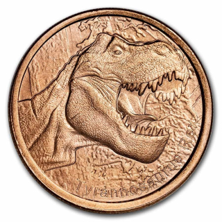 Měděná medaile 1 oz T-Rex Tyrannosaurus Rex