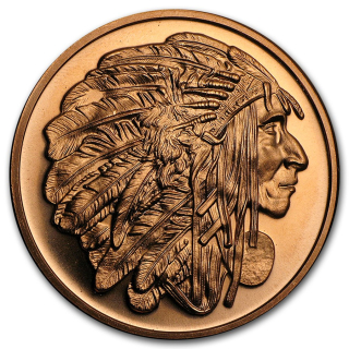 Měděná medaile 1 oz Indián Chief 