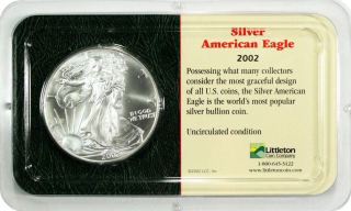 Stříbrná mince 1 oz U.S. Eagle 2002 Littleton Coin Company 