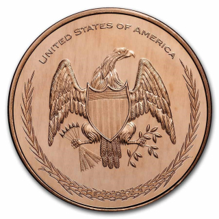 Měděná medaile 1 oz Americký orel  a vlajka USA
