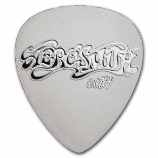 Stříbrná mince 10 g  Aerosmith Guitar Pick 50. výročí 2023 Proof