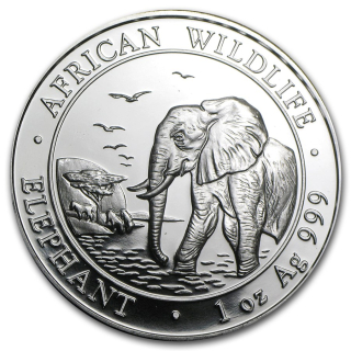 Stříbrná mince 1 oz Slon African Wildlife 2010 BU
