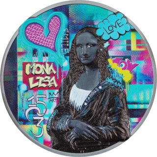 Stříbrná mince 3 oz Mona Lisa Graffiti Art 2023