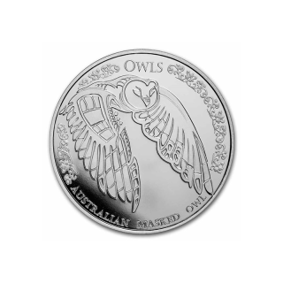 Stříbrná mince 1 oz Australská maskovaná sova 2022 BU