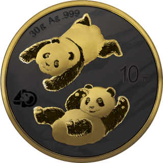 Stříbrná mince 30 g China Panda Zlatá noc 2022