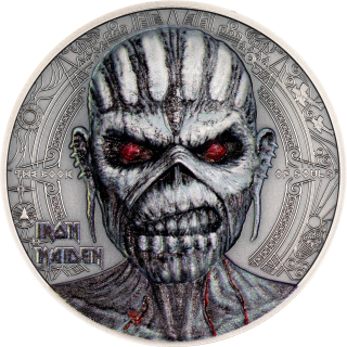 Stříbrná mince 2 oz  Iron Maiden The Book Of Souls  2024