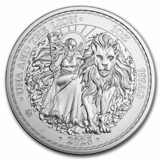 Stříbrná mince 1 oz Svatá Helena Una a lev 2023