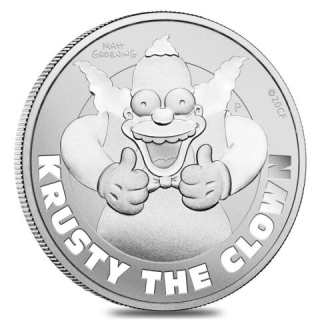  Stříbrná mince 1 oz Klaun Krusty The Simpsons 2020 BU