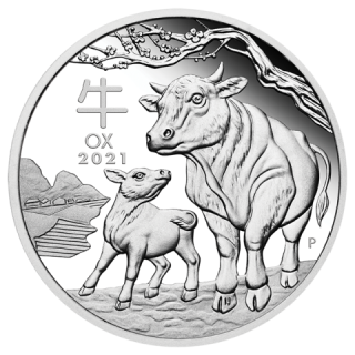 Stříbrná mince 1000 g Rok Bůvola Lunární série III 2021