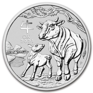 Stříbrná mince 1 oz Rok Bůvola Lunární série III 2021