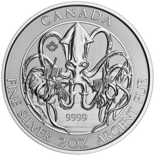 Stříbrná mince 2 oz Kraken Stvoření severu 2020