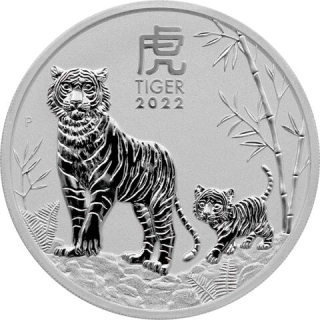 Stříbrná mince 2 oz Rok Tygra Lunární série III 2022