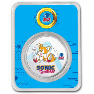 Stříbrná mince 1 oz Sonic Tails 30. Výročí SEGA 2021 Kolorovaná