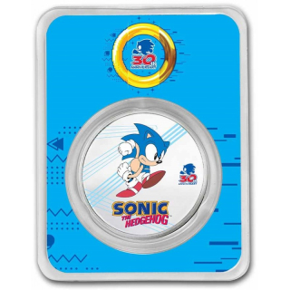 Stříbrná mince SEGA Sonic Hedgehog 30. výročí  1 oz 2021 kolorovaná