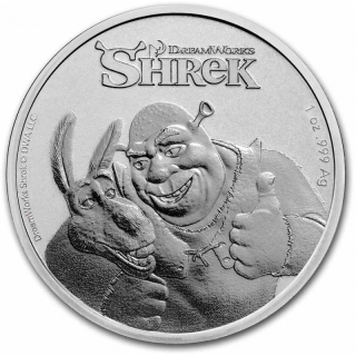 Stříbrná mince 1 oz 20. výročí Shrek 2021