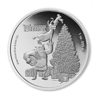 Stříbrná mince Shrek Vánoce 1 oz 2021