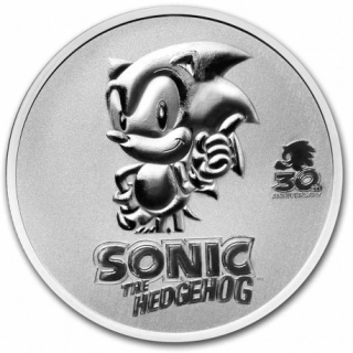 Stříbrná mince SEGA Sonic the Hedgehog 30. Výročí 1 oz 2021 BU