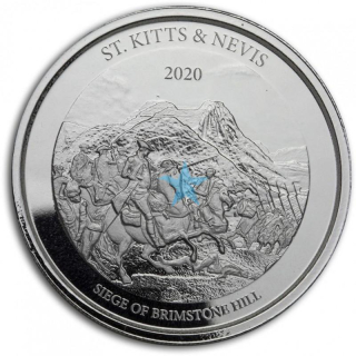  Stříbrná mince St. Kitts & Nevis Brimstone Hill Východní Karibik č. 7/8 EC3 1 oz 2020