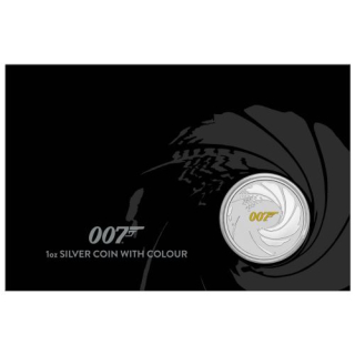 Stříbrná mince 1 oz James Bond 007 2021 Kolorovaná v kartě