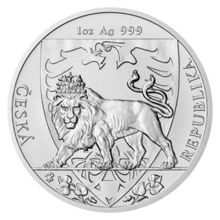 Stříbrná mince 1 oz Český lev 2020