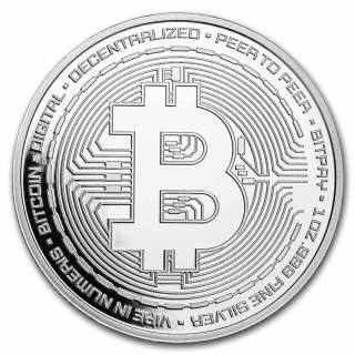 Stříbrná medaile 1 oz Bitcoin 
