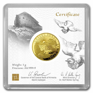 Zlatá mince 1 g Noemova archa