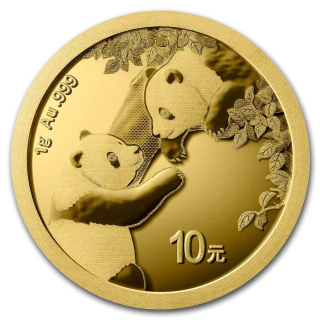 Zlatá mince 1 g Panda 2023 BU