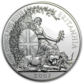 Stříbrná mince 1 oz Britannia 2007 BU