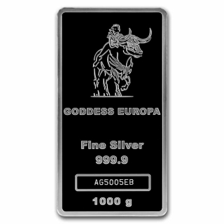 Stříbrný slitek 1000 g Tokelau Goddess Europa 2022