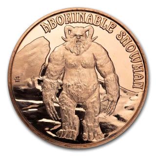 Měděná medaile 1 oz Sněžný Muž 