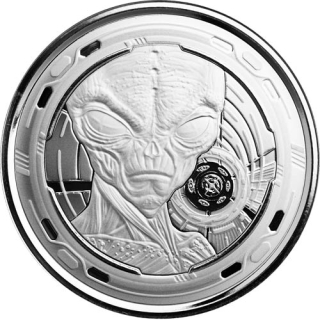 Stříbrná mince 1 oz Mimozemšťan Ghana 2022 BU