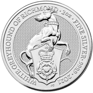 Stříbrná mince 2 oz Greyhound of Richmond Queen Beast 2021