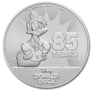 Stříbrná mince 1 oz Donald Duck 85. výročí Disney 2019
