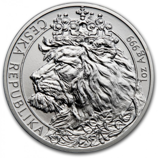 Stříbrná mince 1 oz Český lev 2021